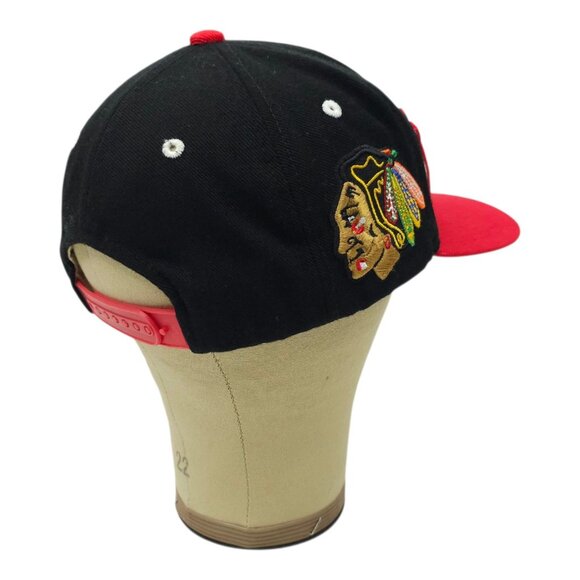 Chicago Blackhawks NHL Cap Vintage Zephyr Snapback Black Red 3D Embroidered Hat - Picture 12 of 13